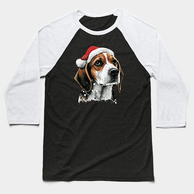 Christmas Beagle Baseball T-Shirt by JayD World